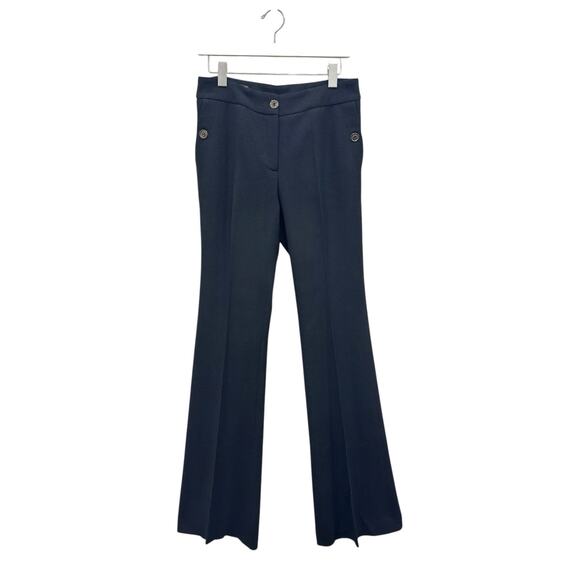 Burberry Virgin Wool Trousers Size 42 Black Fully Lined Button Front Pockets - Picture 1 of 12